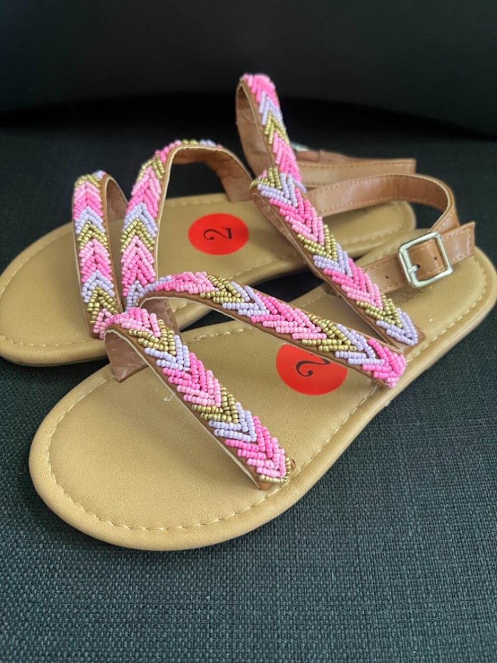 Haute Hippie Pink Brown Beaded Sandals Shoes Size 2